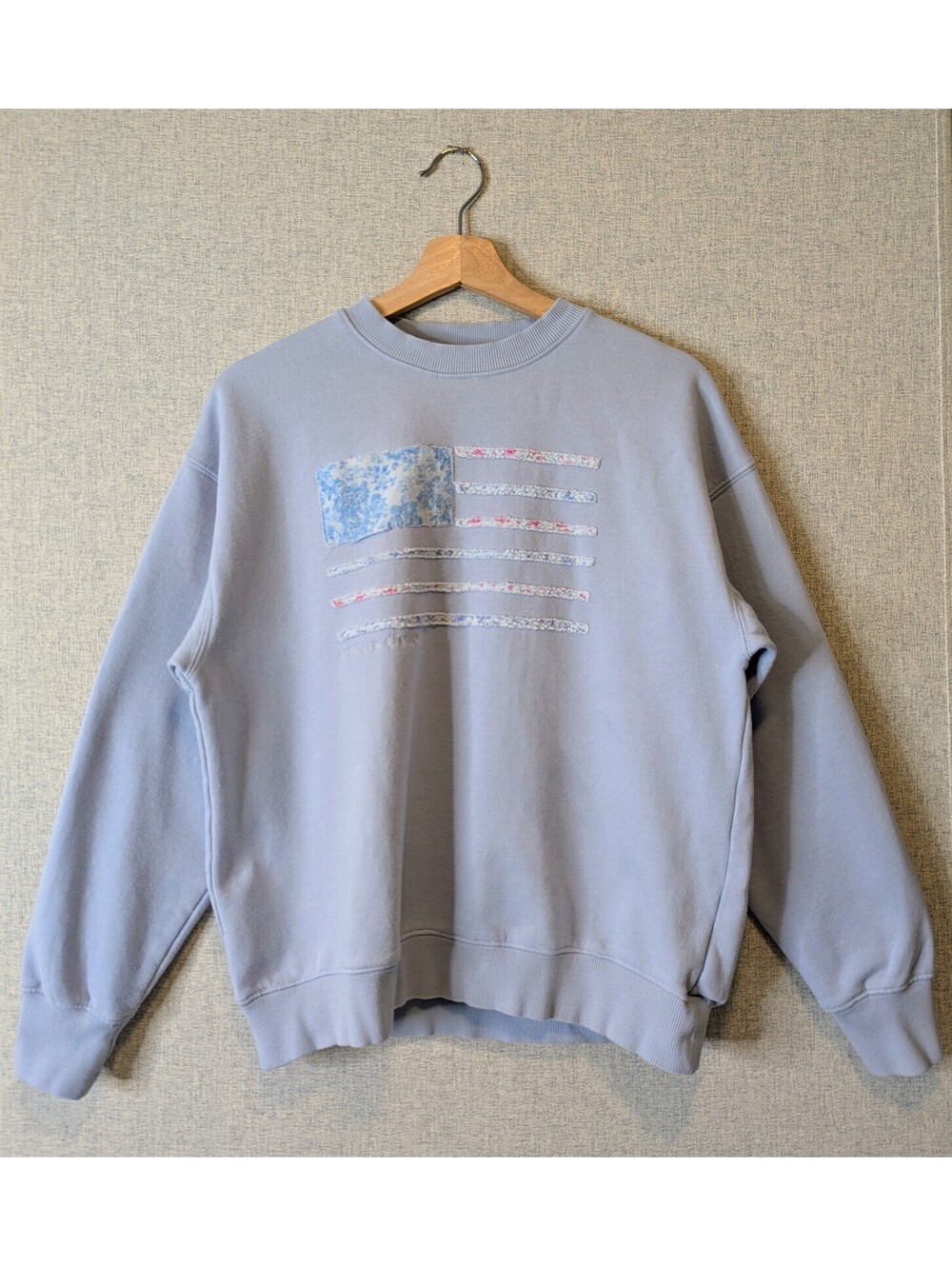 LoveShackFancy Palo Americana fleece pullover flag sweatshirt